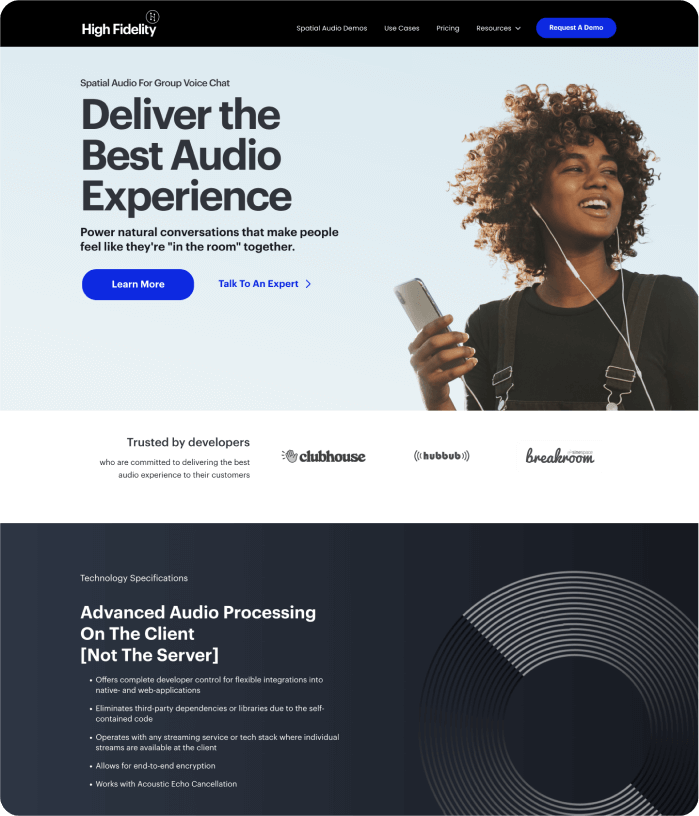 High Fidelity website image