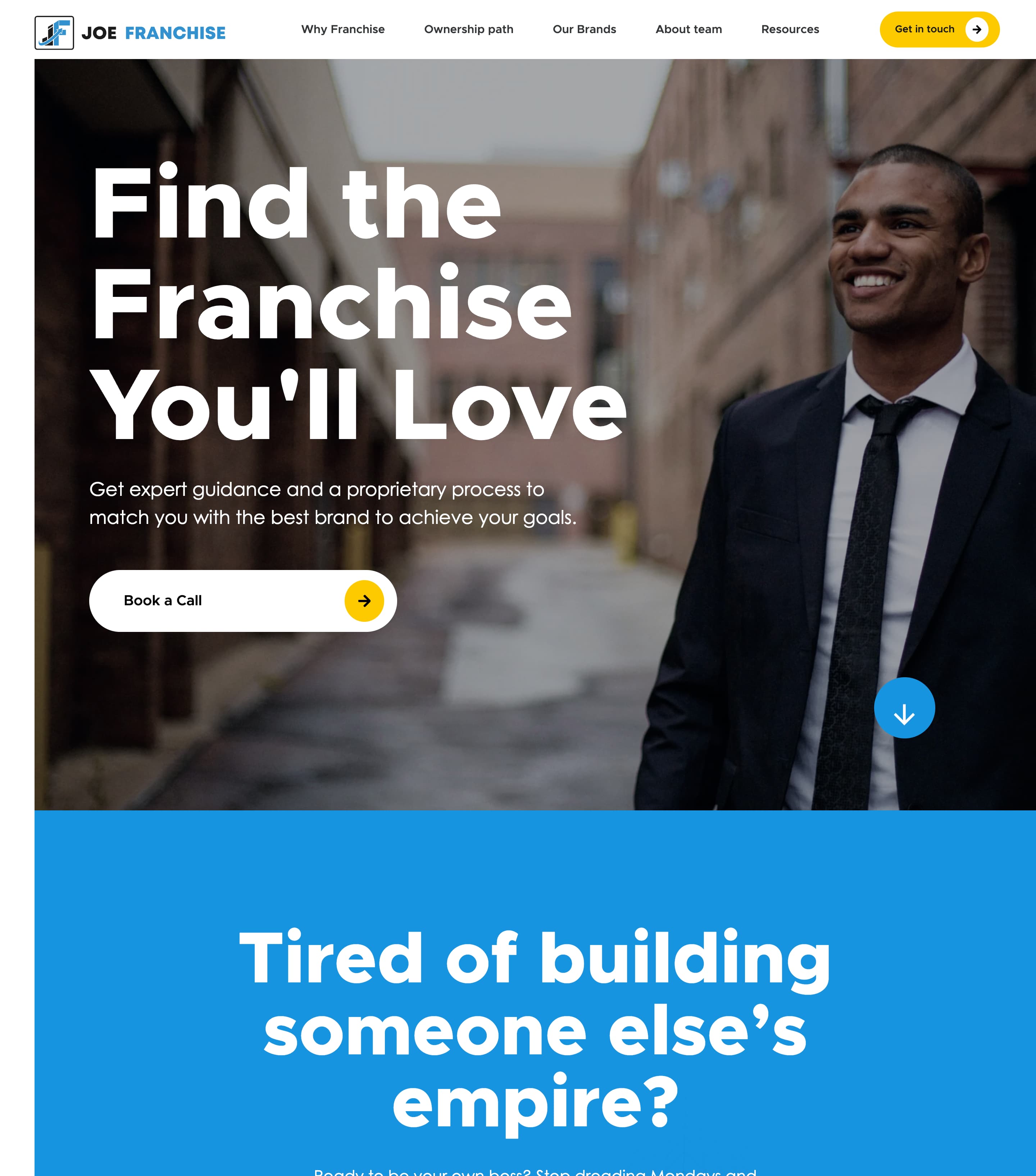 Joe Franchise website image