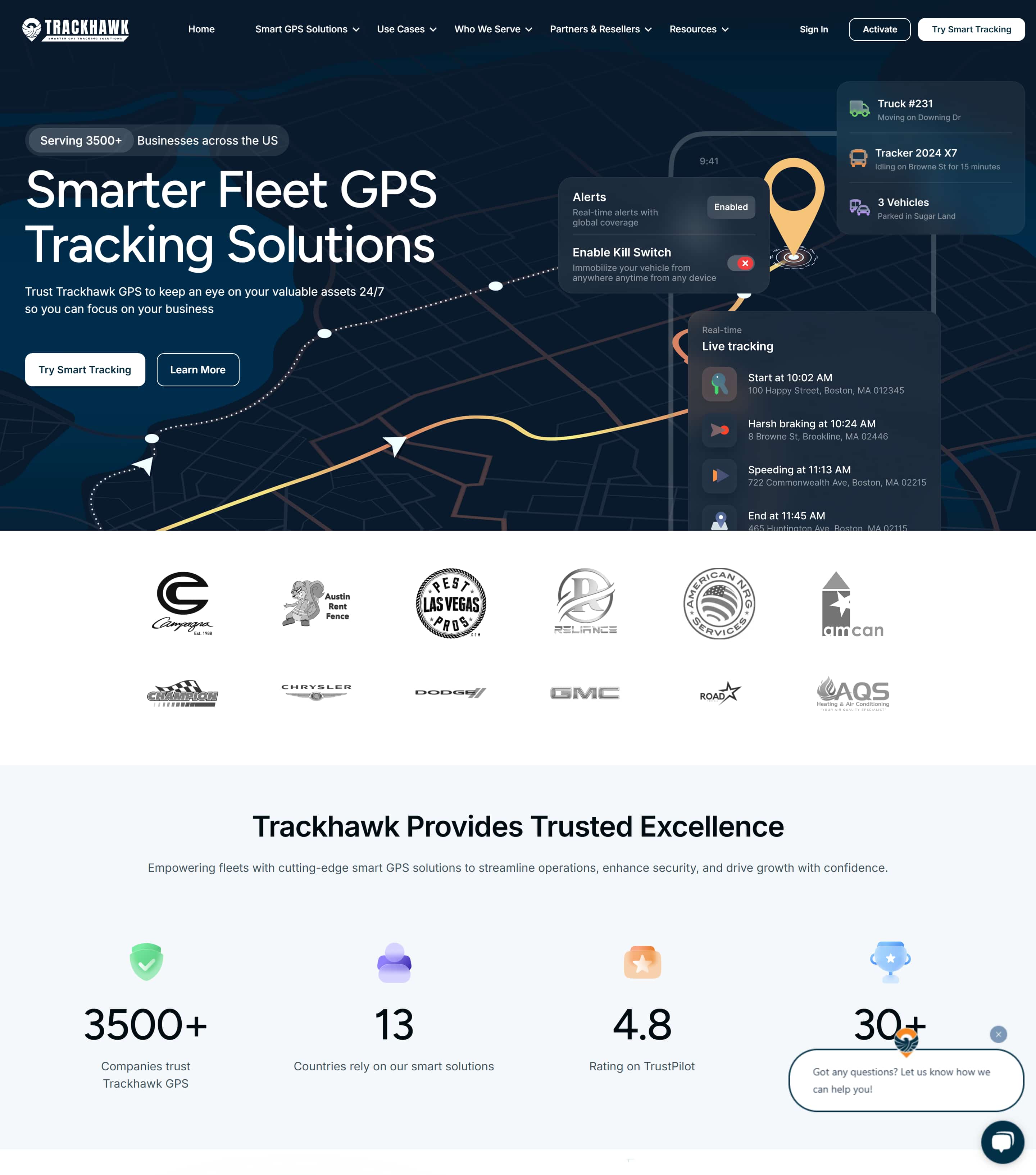 TrackHawk GPS website image