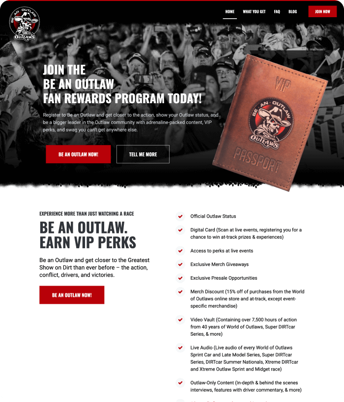 World Of Outlaws website image
