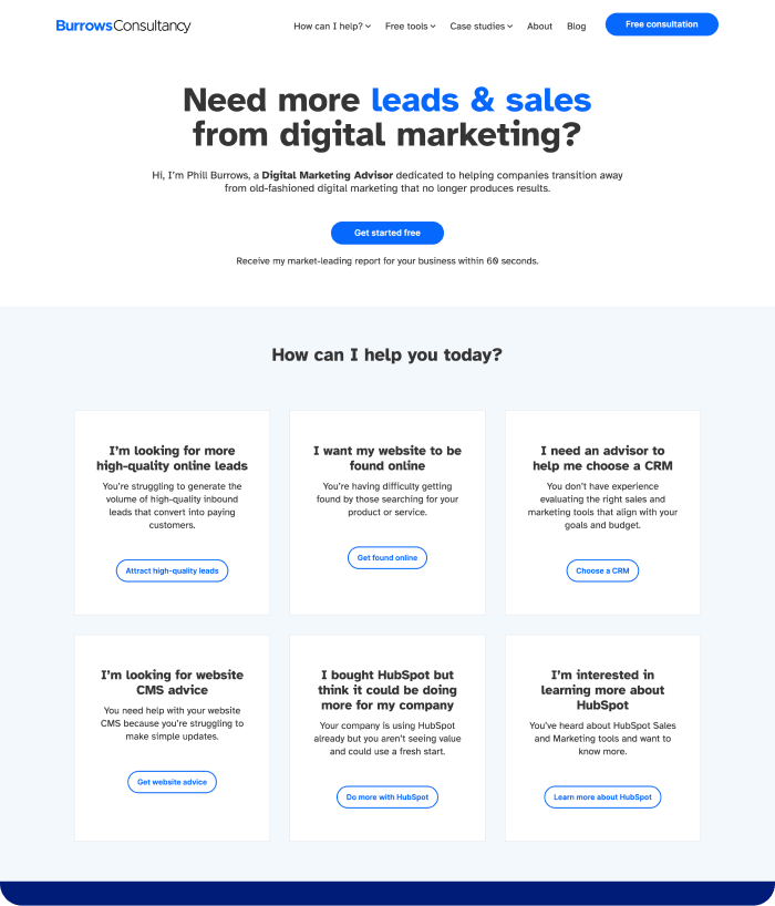 Burrows Consultancy website image