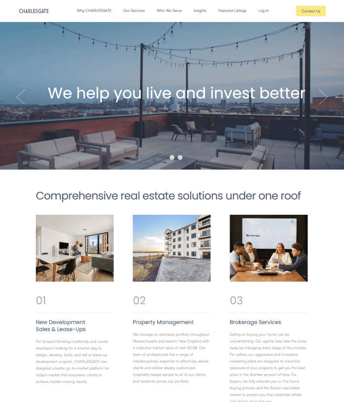Charlesgate Realty website image