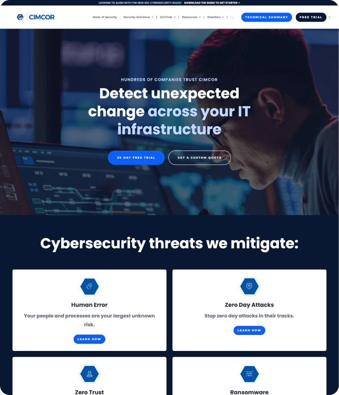 Cimcor website image