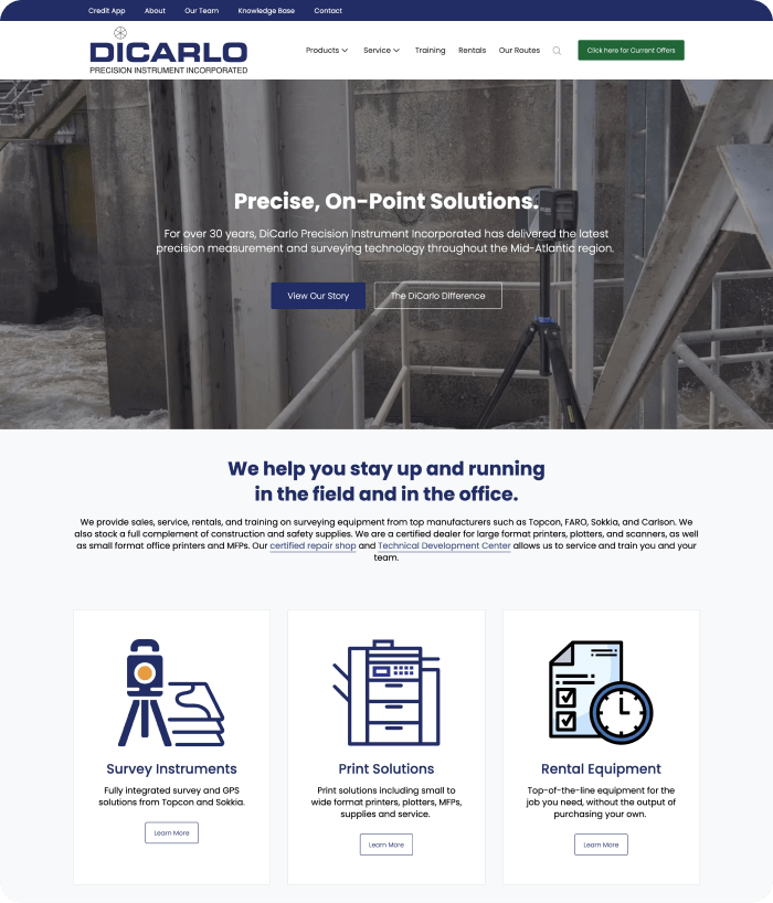 DiCarlo Precision Instrument website image
