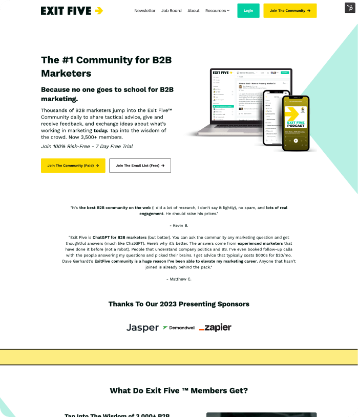 Exit Five website image