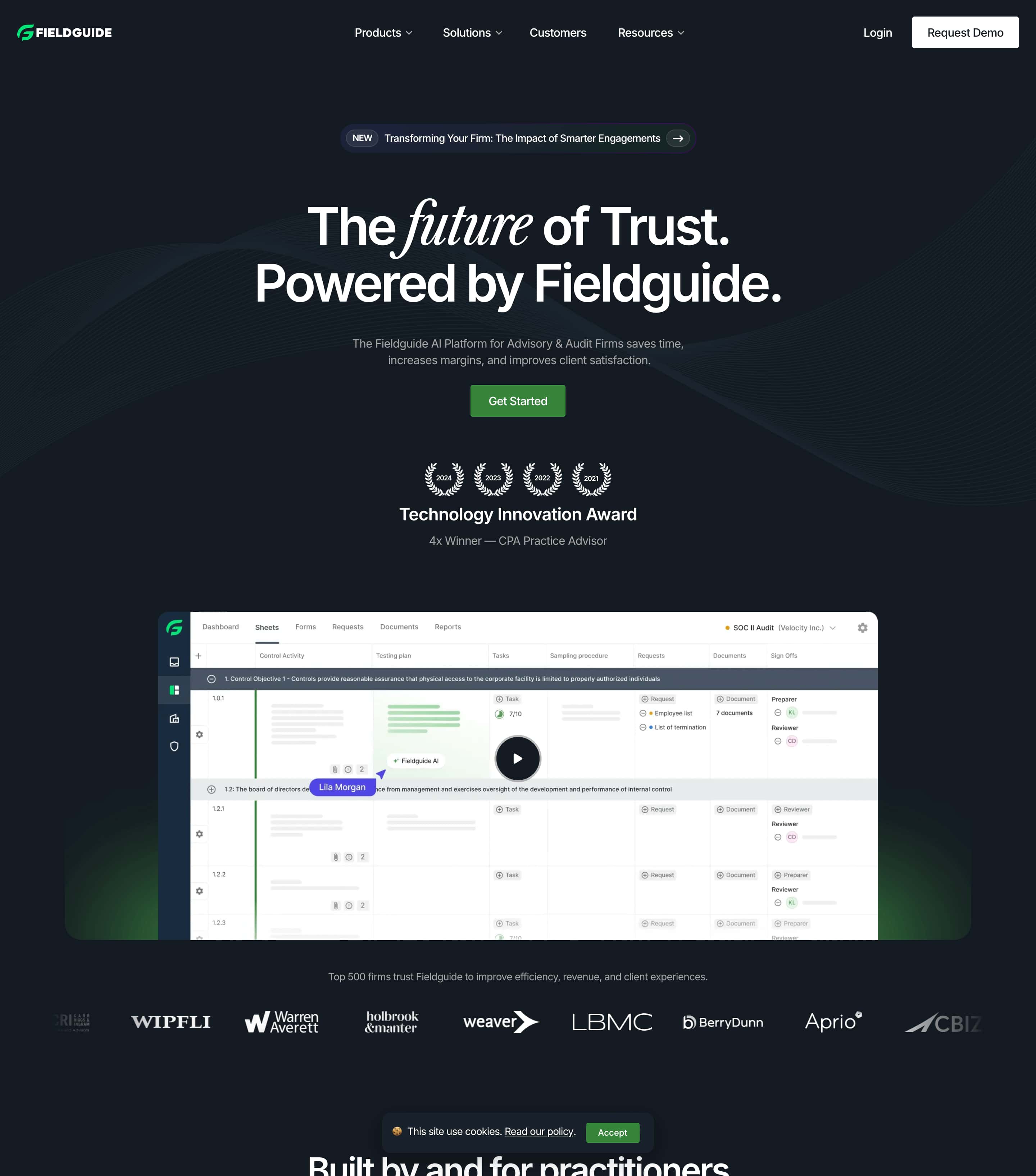 FieldGuide AI Platform website image
