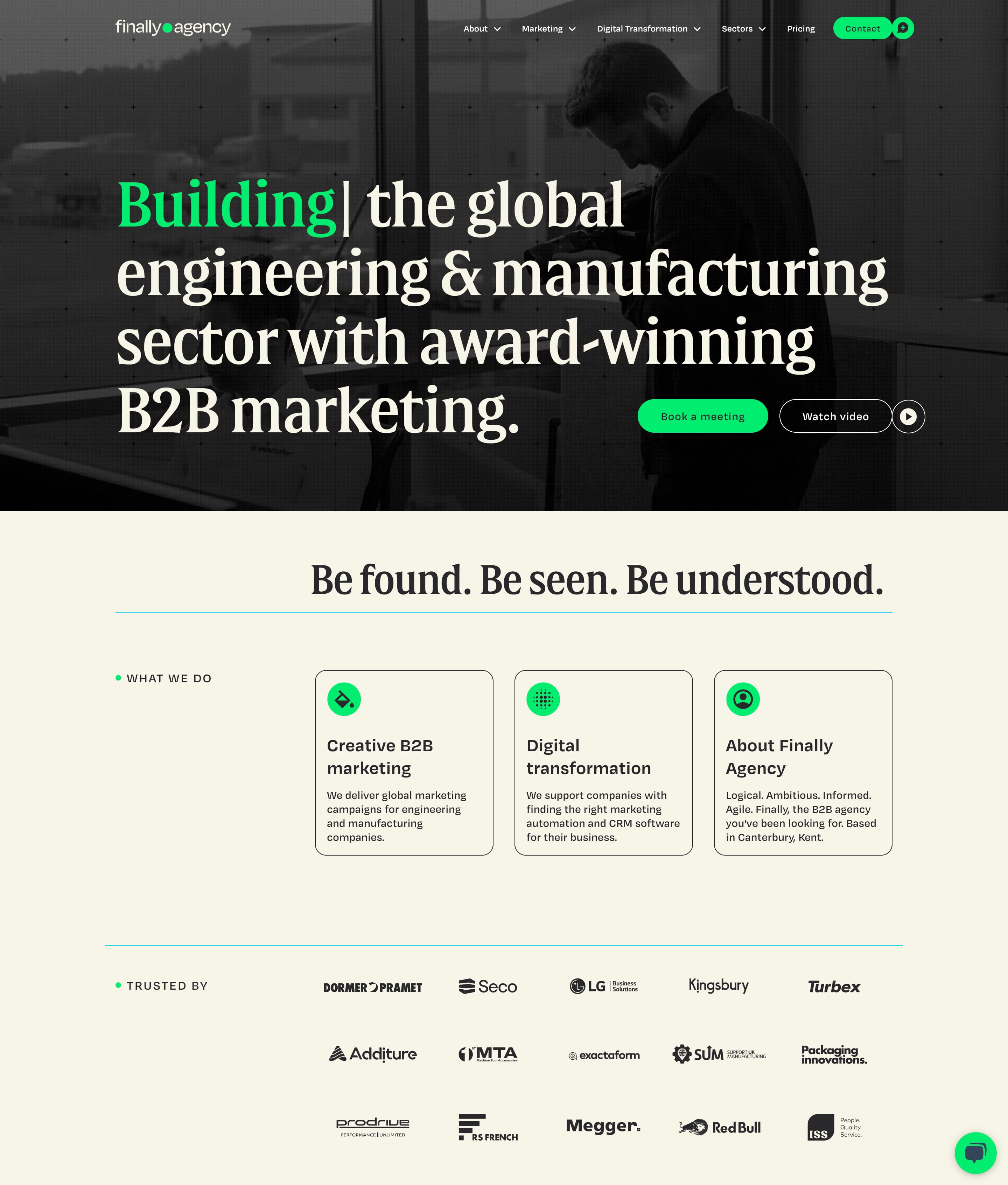 Finally Agency website image