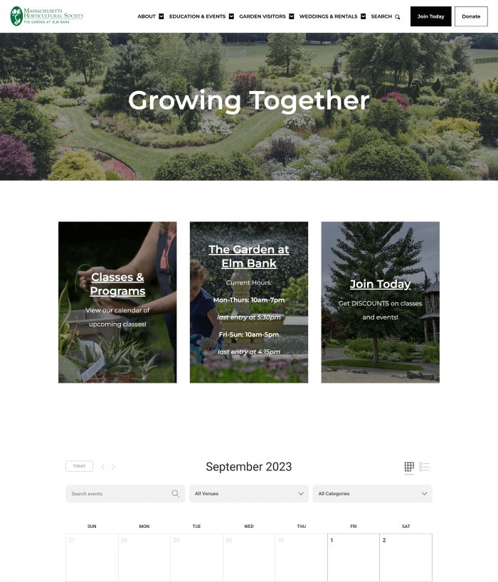 Massachusetts Horticultural Society website image
