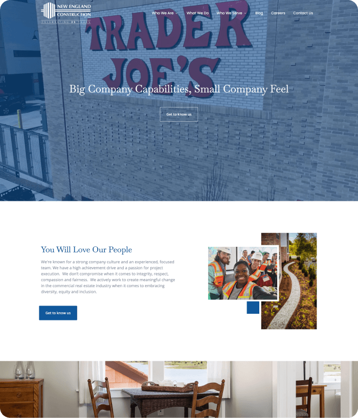 New England Construction website image