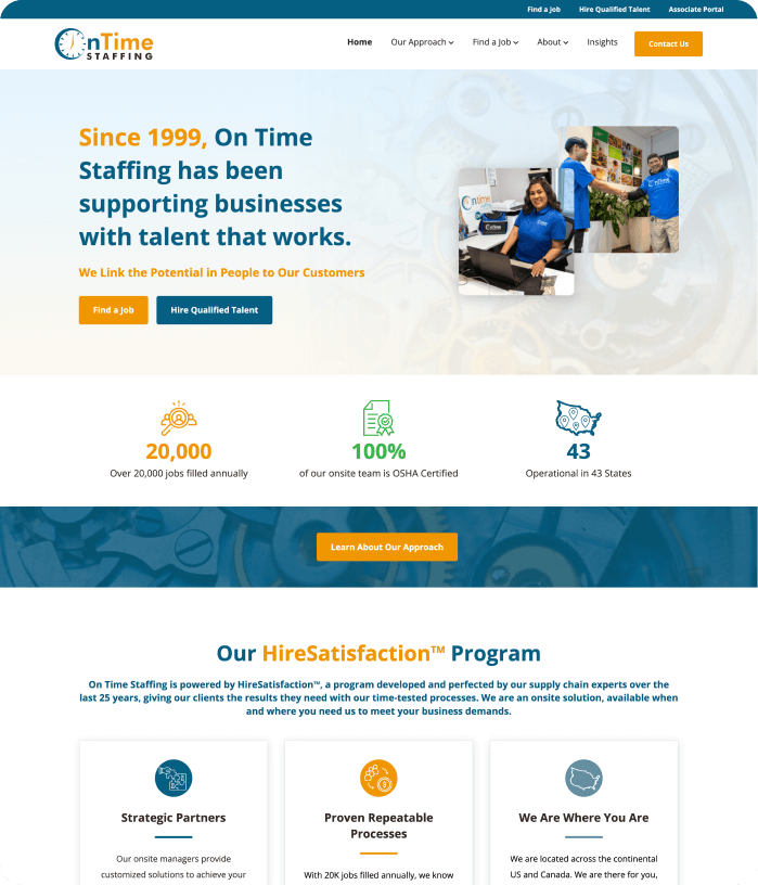 On Time Staffing website image