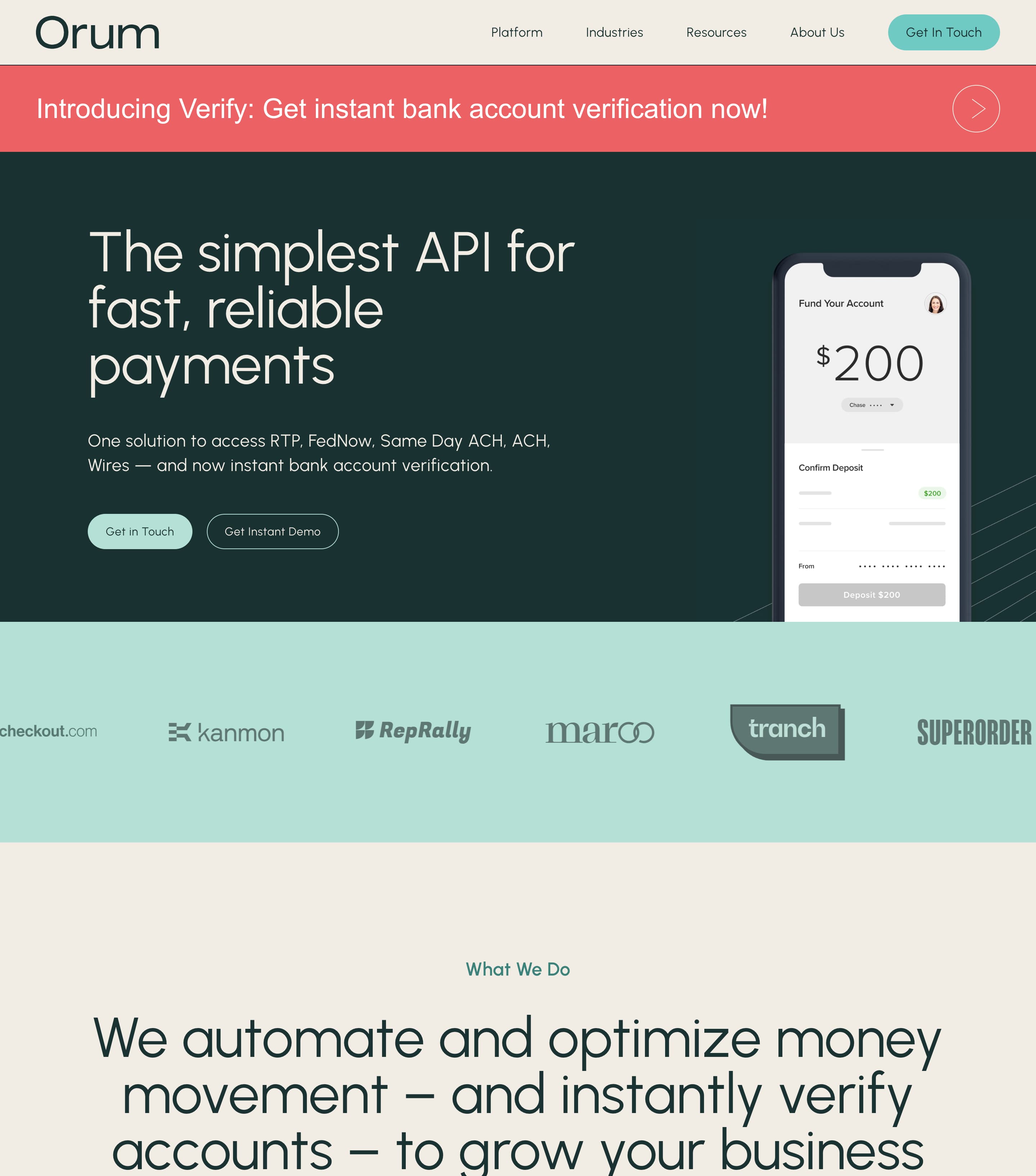 Orum website image