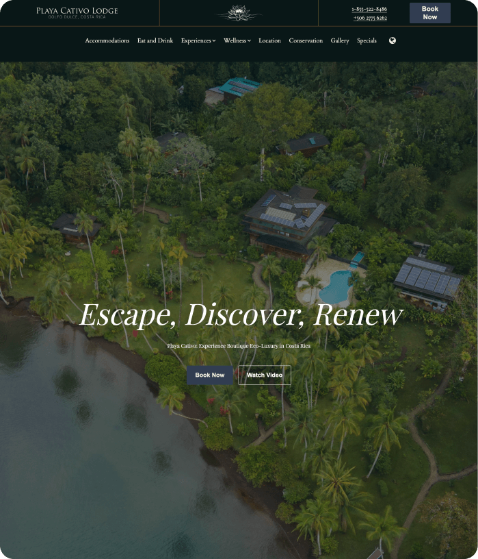 Playa Cativo website image