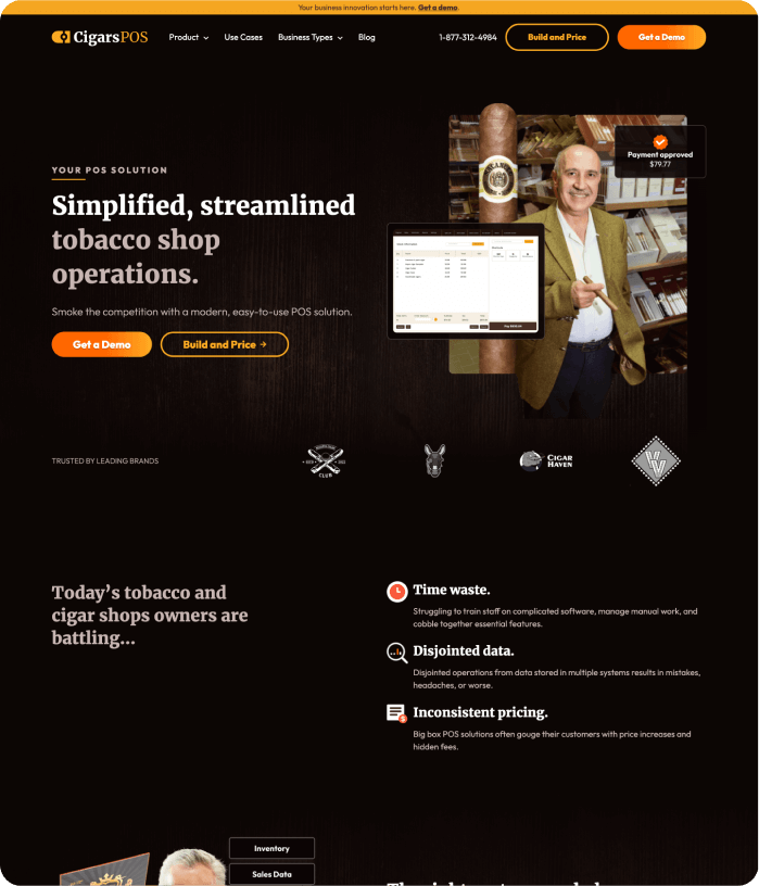 Cigars POS website image