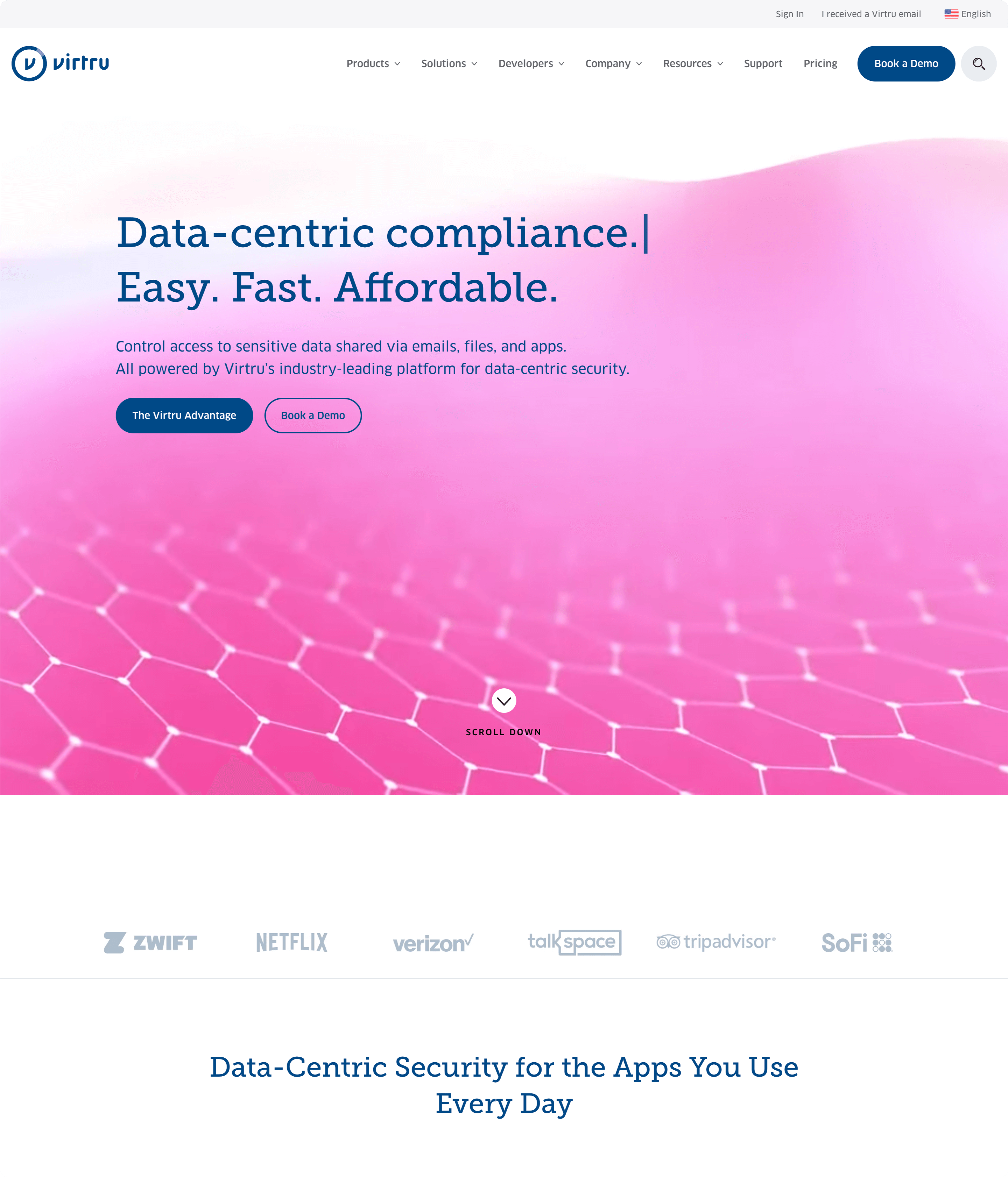 Virtru website image